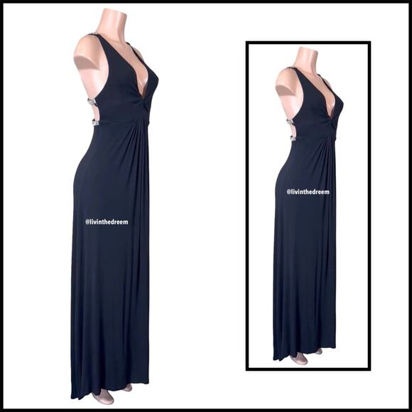 Sky Black Rhinestone Maxi Dress $199 - Picture 9 of 12